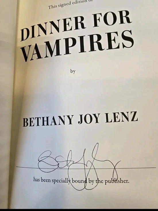 Dinner for Vampires Signed Bethany Joy Lenz Hardcover Barnes Noble Edition - Picture 2 of 4